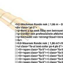 Ronde nok | 1,86 m | Staal 0,50 mm | 25 µm Polyester | 1015 - Licht ivoorkleurig #2