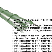 Ronde nok | 1,86 m | Staal 0,50 mm | 25 µm Polyester | 6002 - Loofgroen #2