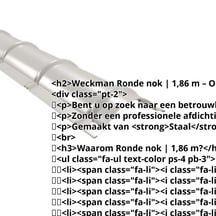 Ronde nok | 1,86 m | Staal 0,50 mm | 25 µm Polyester | 7035 - Lichtgrijs #2