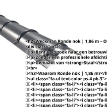 Ronde nok | 1,86 m | Staal 0,50 mm | 25 µm Polyester | 7016 - Antracietgrijs #2