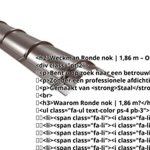 Ronde nok | 1,86 m | Staal 0,50 mm | 25 µm Polyester | 8014 - Sepiabruin #2