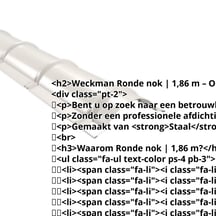 Ronde nok | 1,86 m | Staal 0,50 mm | 25 µm Polyester | 9010 - Zuiverwit #2