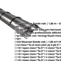 Ronde nok | 1,86 m | Staal 0,50 mm | 25 µm Polyester | 9005 - Gitzwart #2