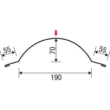 Ronde nok | 1,86 m | Staal 0,50 mm | 60 µm Puramid | 6005 - Mosgroen #5
