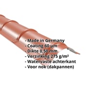 Ronde nok | 1,86 m | Staal 0,50 mm | 60 µm Puramid | 8004 - Koperbruin #2