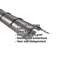 Ronde nok | 1,86 m | Staal 0,50 mm | 60 µm Puramid | 6017 - Chocoladebruin #2