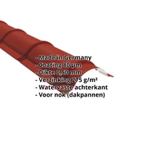 Ronde nok | 1,86 m | Staal 0,50 mm | 80 µm Shimoco | 3009 - Oxyderood #2