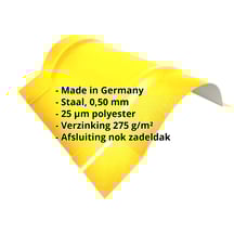 Ronde nok groot | 1,960 m | Staal 0,50 mm | 25 µm Polyester | 1021 - Koolzaadgeel #2