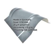 Ronde nok groot | 1,960 m | Staal 0,50 mm | 25 µm Polyester | 7000 - Pelsgrijs #2