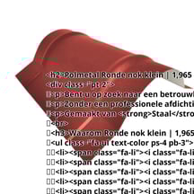 Ronde nok klein | 1,965 m | Staal 0,50 mm | 25 µm Polyester | 028 - Kersrood #2