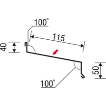 Vensterbank | 5 cm x 11,5 cm x 4 cm x 2,00 m | Staal 0,63 mm | 25 µm Polyester | 9002 - Grijswit #4