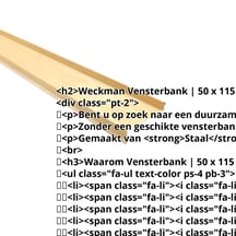 Vensterbank | 50 x 115 x 40 x 2000 mm | Staal 0,50 mm | 35 µm Structuurpolyester | Houtlook - Ahorn #2