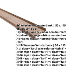 Vensterbank | 50 x 115 x 40 x 2000 mm | Staal 0,50 mm | 35 µm Structuurpolyester | Houtlook - Eiken #2