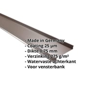 Vensterbank | 50 x 115 x 40 x 2000 mm | Staal 0,75 mm | 25 µm Polyester | 8011 - Notenbruin #2