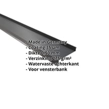 Vensterbank | 50 x 115 x 40 x 2000 mm | Staal 0,50 mm | 35 µm Mattpolyester | 23 - Donkergrijs #2