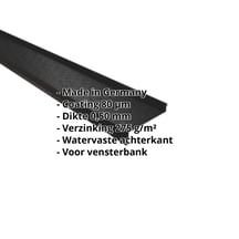 Vensterbank | 50 x 115 x 40 x 2000 mm | Staal 0,50 mm | 80 µm Shimoco | 9005 - Gitzwart #2