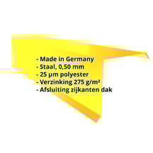 Windveer | 110 x 100 x 2000 mm | Staal 0,50 mm | 25 µm Polyester | 1021 - Koolzaadgeel #2