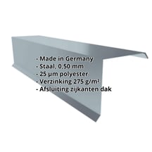 Windveer | 110 x 100 x 2000 mm | Staal 0,50 mm | 25 µm Polyester | 7000 - Pelsgrijs #2