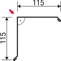 Windveer | 11,5 x 11,5 cm | Staal 0,75 mm | 25 µm Polyester | 9002 - Grijswit #5