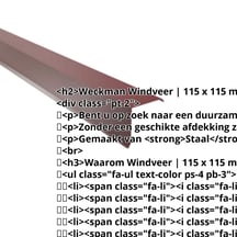 Windveer | 115 x 115 mm | Staal 0,50 mm | 25 µm Polyester | 3005 - Wijnrood #2