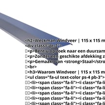 Windveer | 115 x 115 mm | Staal 0,50 mm | 25 µm Polyester | 5010 - Gentiaanblauw #2
