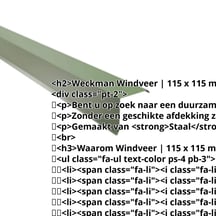 Windveer | 115 x 115 mm | Staal 0,50 mm | 25 µm Polyester | 6011 - Resedagroen #2