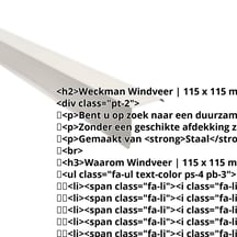 Windveer | 115 x 115 mm Staal 0,50 mm | 25 µm Polyester | 9010 - Zuiverwit Windveer | 115 x 115 mm | Staal 0,50 mm | 25 µm Polyester | 9010 - Zuiverwit #2