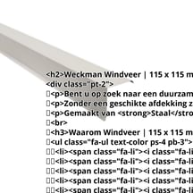 Windveer | 115 x 115 mm | Staal 0,50 mm | 25 µm Polyester | 9002 - Grijswit #2