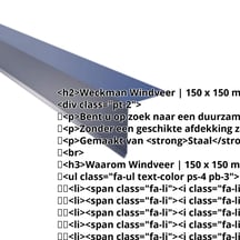 Windveer | 150 x 150 mm | Staal 0,50 mm | 25 µm Polyester | 5010 - Gentiaanblauw #2