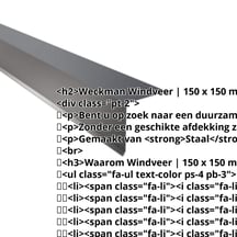 Windveer | 150 x 150 mm | Staal 0,50 mm | 25 µm Polyester | 7016 - Antracietgrijs #2