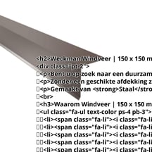 Windveer | 150 x 150 mm | Staal 0,50 mm | 25 µm Polyester | 8014 - Sepiabruin #2