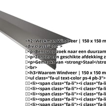 Windveer | 150 x 150 mm | Staal 0,50 mm | 25 µm Polyester | 9005 - Gitzwart #2