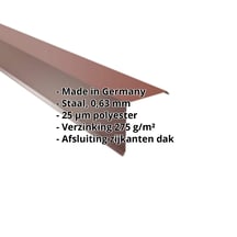 Windveer | 150 x 150 mm | Staal 0,63 mm | 25 µm Polyester | 8012 - Roodbruin #2