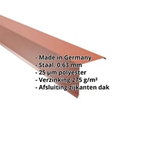 Windveer | 150 x 150 mm | Staal 0,63 mm | 25 µm Polyester | 8004 - Koperbruin #2