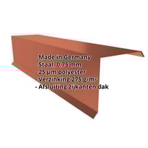 Windveer | 150 x 150 x 2000 mm | Staal 0,75 mm | 25 µm Polyester | 8004 - Koperbruin #2