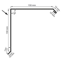 Windveer | 150 x 150 x 2000 mm | Staal 0,75 mm | 25 µm Polyester | 9010 - Zuiverwit #2