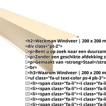 Windveer | 200 x 200 mm | Staal 0,50 mm | 25 µm Polyester | 1015 - Licht ivoorkleurig #2