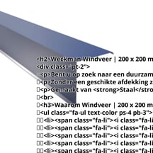 Windveer | 200 x 200 mm | Staal 0,50 mm | 25 µm Polyester | 5010 - Gentiaanblauw #2