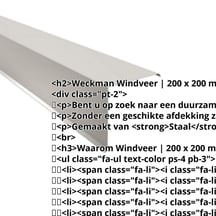 Windveer | 200 x 200 mm | Staal 0,50 mm | 25 µm Polyester | 7035 - Lichtgrijs #2