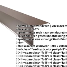 Windveer | 200 x 200 mm Staal 0,50 mm | 25 µm Polyester | 8011 - Notenbruin Windveer | 200 x 200 mm | Staal 0,50 mm | 25 µm Polyester | 8011 - Notenbruin #2