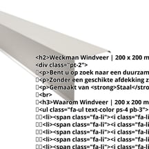 Windveer | 200 x 200 mm Staal 0,50 mm | 25 µm Polyester | 9002 - Grijswit Windveer | 200 x 200 mm | Staal 0,50 mm | 25 µm Polyester | 9002 - Grijswit #2