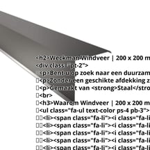 Windveer | 200 x 200 mm | Staal 0,50 mm | 25 µm Polyester | 9005 - Gitzwart #2