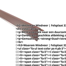 Windveer | Felsplaat 33/500 | Staal 0,50 mm | 25 µm Polyester | 8012 - Roodbruin #2