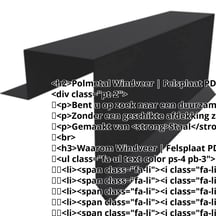 Windveer | Felsplaat PD-510-S | Staal 0,50 mm | 35 µm mattpolyester | 033 - Zwart #2