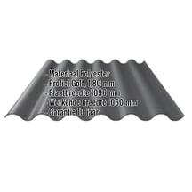Polyester golfplaat Stabipol | 177/51 | 1,8 mm | Donkergrijs | 7500 mm #2