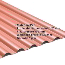 PVC profielplaat SINTRA | 77/18 | 1,20 mm | Rood metallic | 2000 mm #2