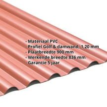 PVC profielplaat SINTRA | 77/18 | 1,20 mm | Rood metallic | 2000 mm #2