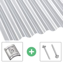 Acrylaat golfplaat | 76/18 | Voordeelpakket | 3,00 mm | Helder | Breedte 3,00 m | Lengte 2,00 m #1