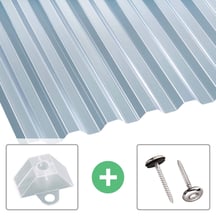 PET damwandplaat | 76/18 | Voordeelpakket | 1,10 mm | Helder, licht blauw getint | Blueline | Breedte 3,13 m | Lengte 2,00 m #1