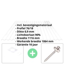 Polycarbonaat damwandplaat | 76/18 | Voordeelpakket | 0,90 mm | Helder | Breedte 8,56 m | Lengte 4,50 m #2